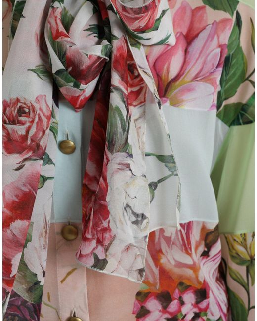 Dolce & Gabbana Multicolor Elegant Silk Blend Long Sleeve Top