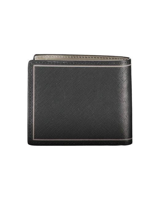 Tommy Hilfiger Black Elegant Leather Dual-Compartment Wallet for men