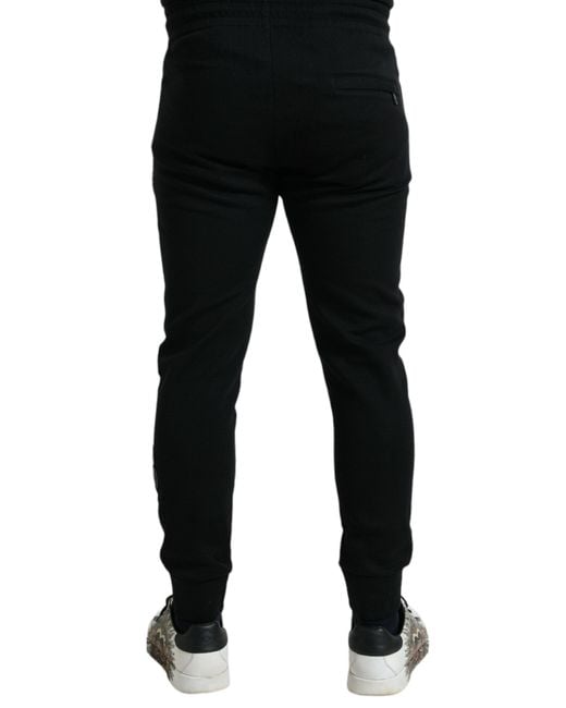 Dolce & Gabbana Black Cotton Blend Jogger Men Sweatpants Pants for men