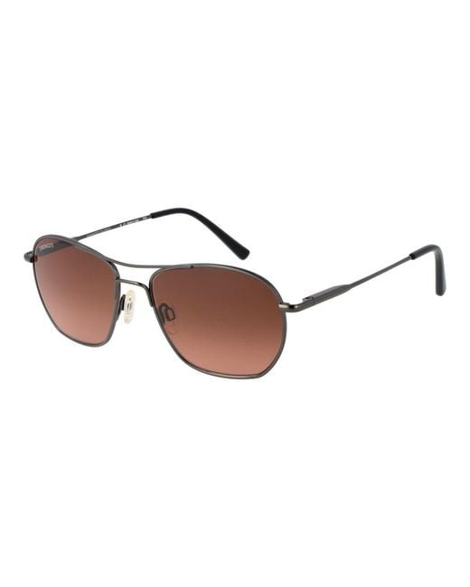 Serengeti Brown Gray Metal Sunglasses