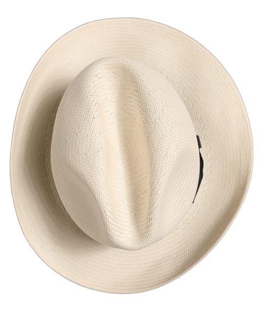 Dolce & Gabbana Black Men White Paper Straw Fedora Panama Capello Hat for men