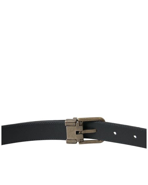 Dolce & Gabbana Black Elegant Suede Calf Leather Belt for men