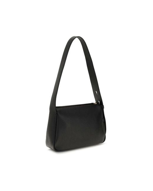 Tory Burch Black Calf Leather Bos Taurus Shoulder Bag