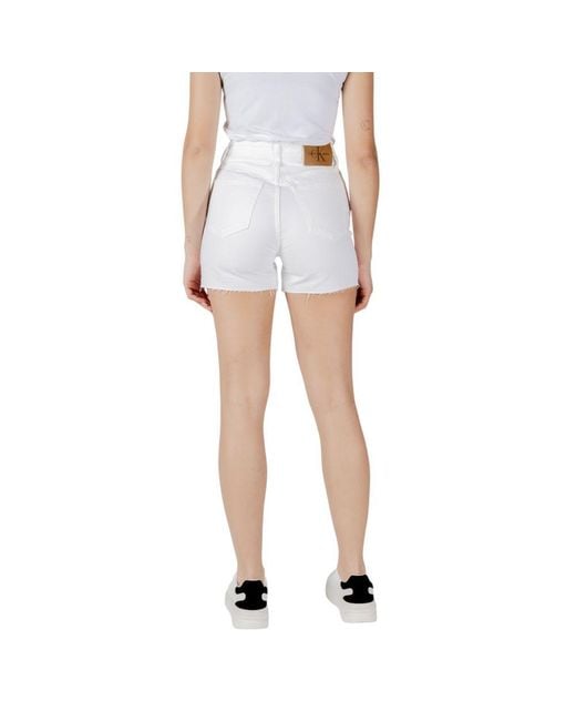 Calvin Klein White Cotton Shorts