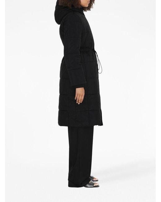 Burberry Black Quilted Hooded Long-Sleeve Coat