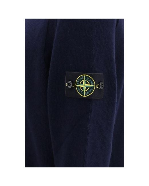 Stone Island Blue Black Cotton Sweatshirt for men
