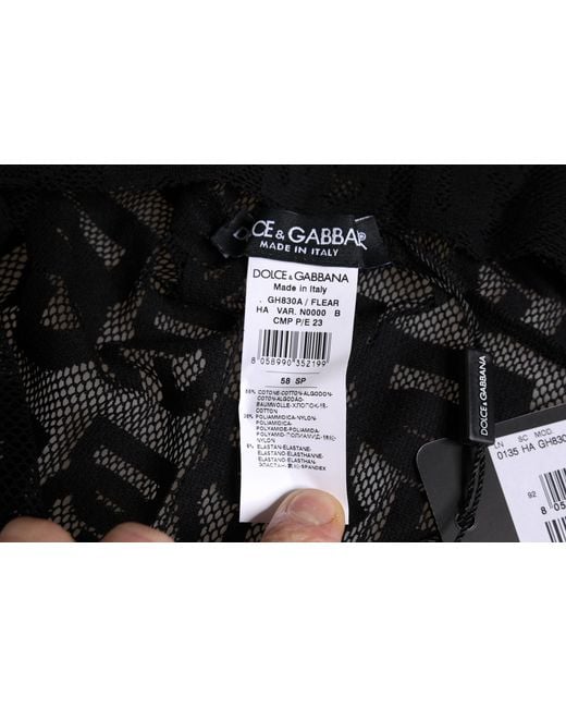 Dolce & Gabbana Black Logo Mesh Whole Head Wrap Hat