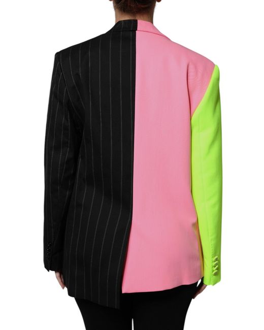 Dolce & Gabbana Pink Patchwork Embellished Coat Jacket for men