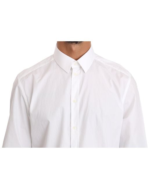 Dolce & Gabbana White Elegant Slim Fit Dress Shirt for men