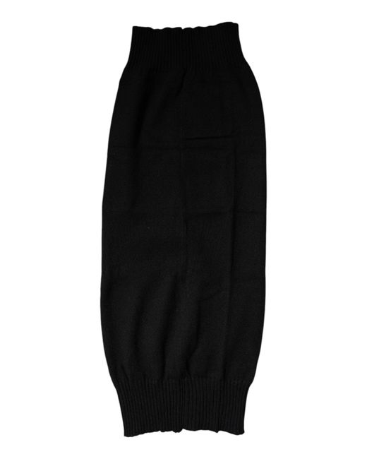 Dolce & Gabbana Black Cashmere Knitted Neck Warmer Foulard Scarf for men