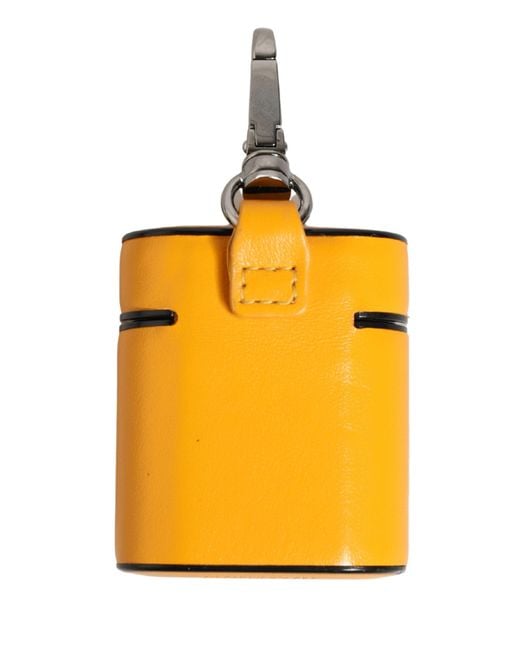 Dolce & Gabbana Metallic Case Calf Leather Logo Flip Holder Strap Airpods