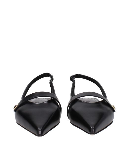 Max Mara Black Leather Ballet Flats