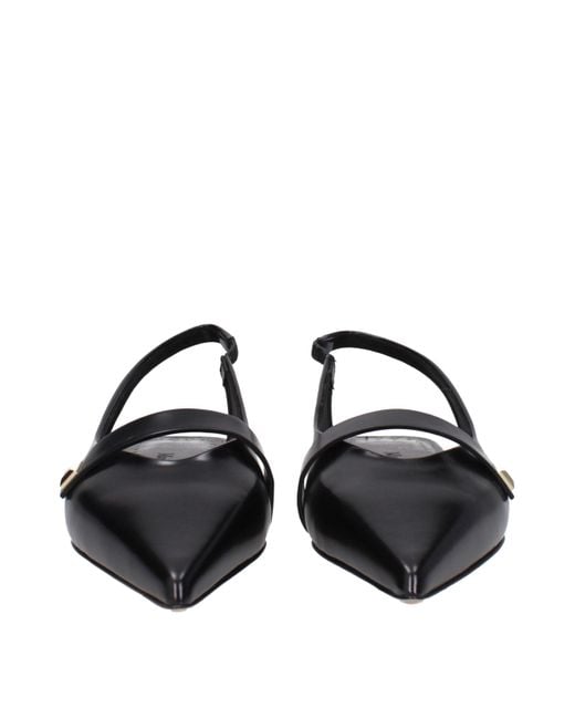 Max Mara Black Leather Sandal