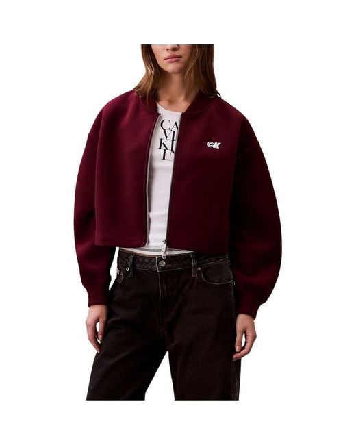 Calvin Klein Red Bordeaux Viscose Bomber