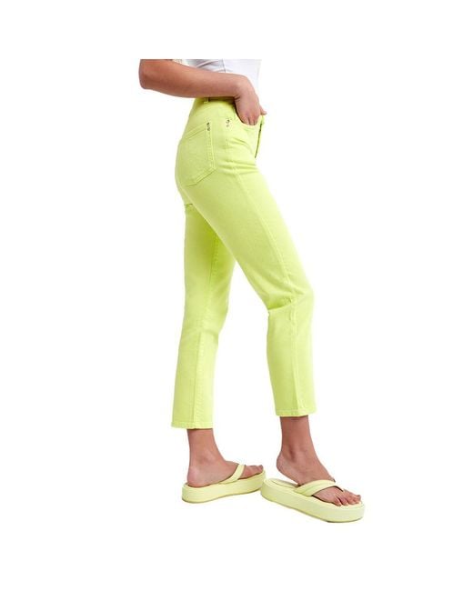 Patrizia Pepe Yellow Green Cotton Jeans & Pant