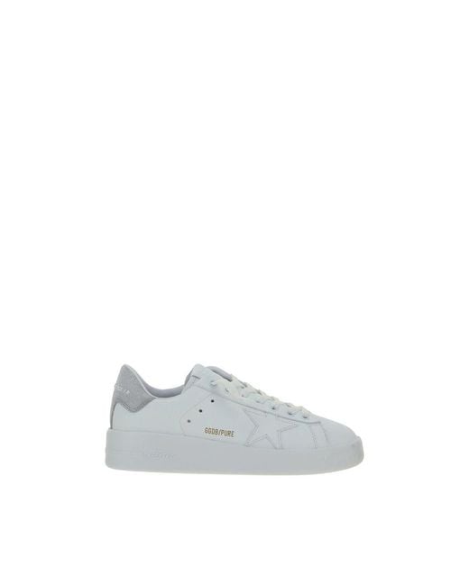 Golden Goose Deluxe Brand Gray White Calf Leather Bos Taurus Platform Sneakers