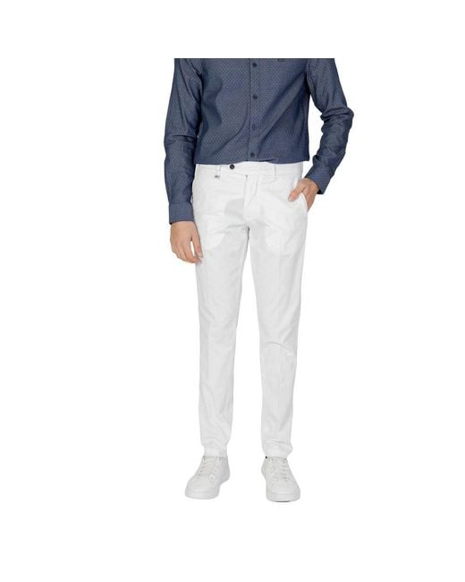 Antony Morato Blue Beige Cotton Skinny Pants for men
