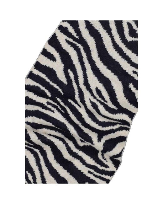 Pieces Black Blue Recycled Polyester Scarf