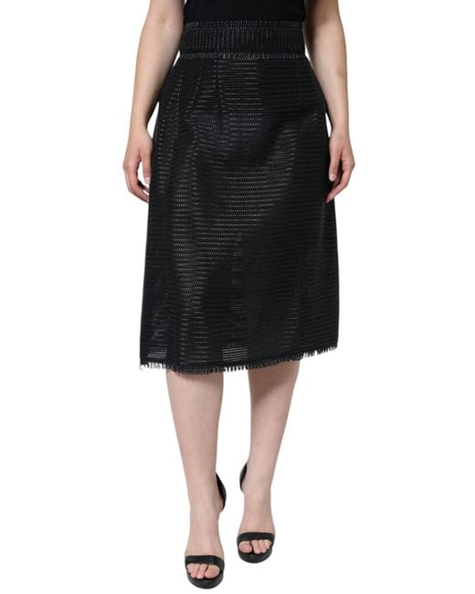 Dolce & Gabbana Black Viscose High Waist Pencil Cut Skirt