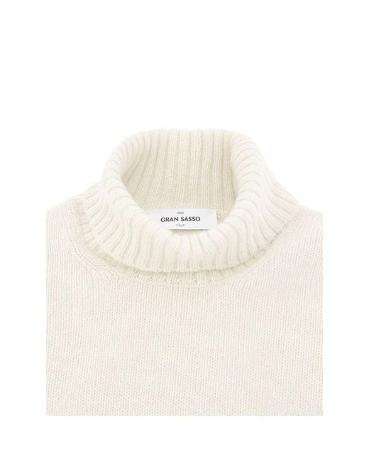 Gran Sasso White Wool Turtleneck for men