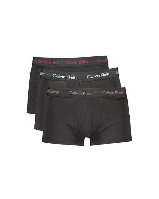 Calvin Klein Gray Black Cotton Men Underwear Trunk Pack for men