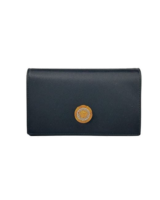 Versace Blue Mini Chain Black Crossbody Wallet Bag