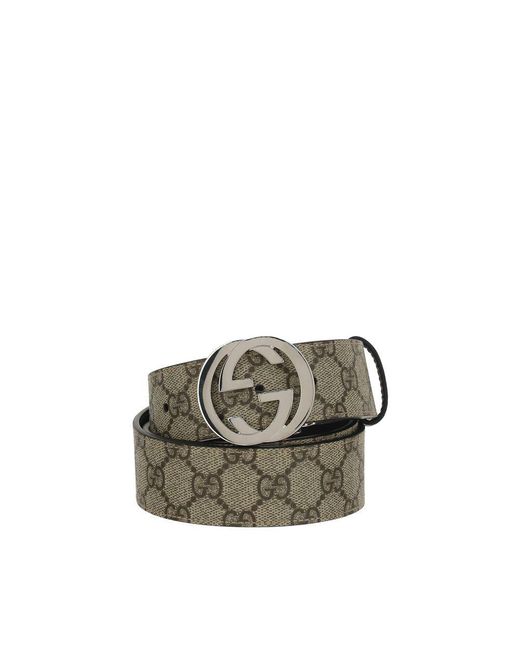 Gucci Gray Logoed Belt for men