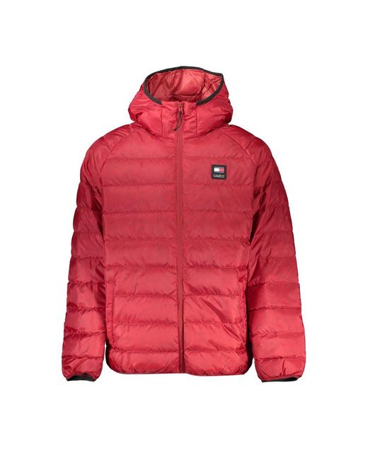 Tommy Hilfiger Red Chic Recycled Polyester Hooded Jacket for men