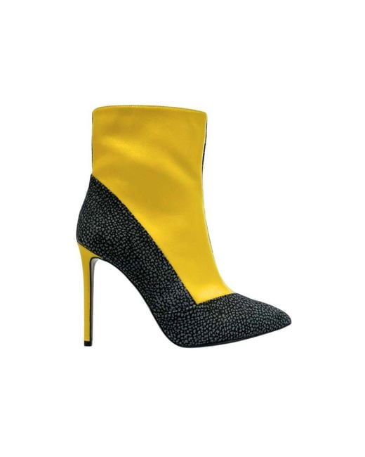 Borbonese Blue Yellow Genuine Leather Boot