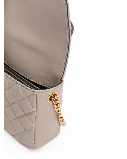 Versace Natural Taupe Quilted Leather Handbag