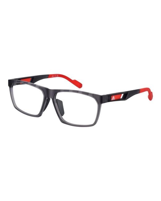 Adidas Red Gray Plastic Glasses (frames) for men