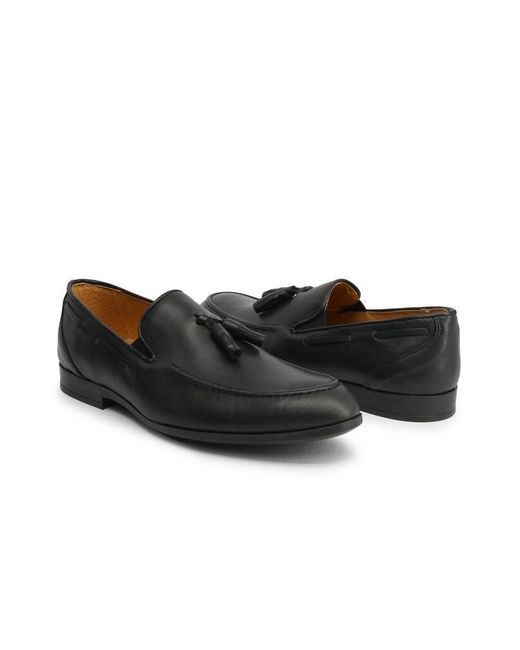 DUCA DI MORRONE Navy Blue Pelle Loafers for men