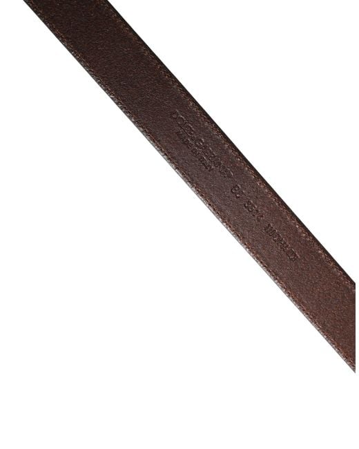 Dolce & Gabbana Brown Classic Leather Metal Buckle Belt Calf for men