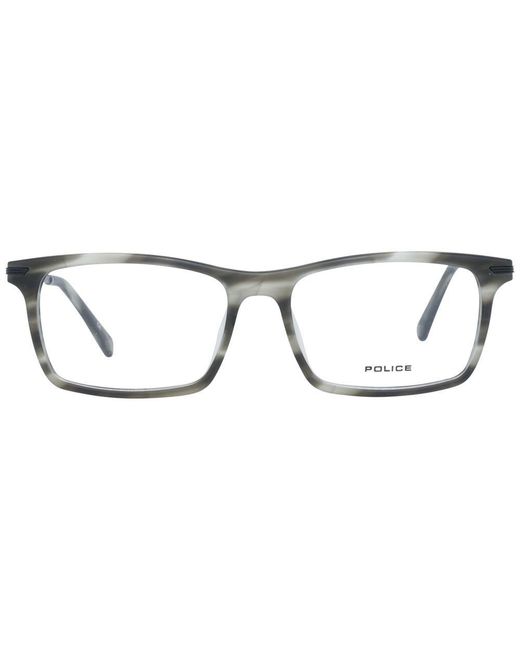 Police Metallic Gray Metal & Plastic Glasses (frames) for men