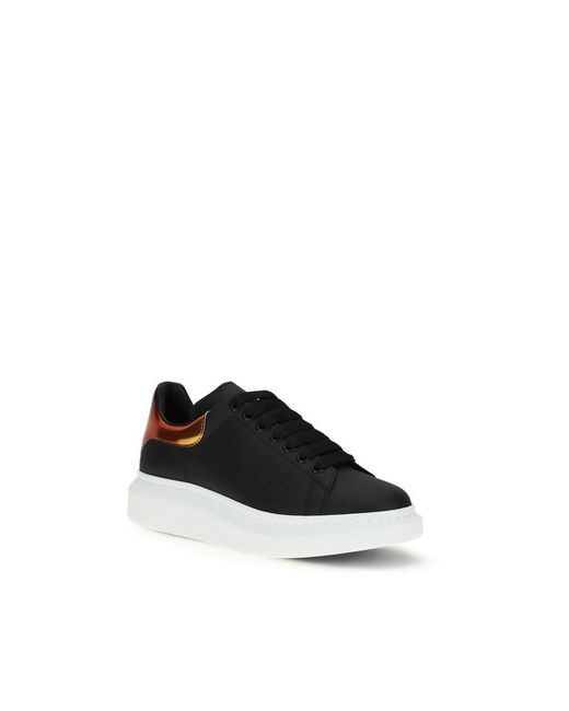 McQueen Black Calf Leather Bos Taurus Platform Sneakers for men