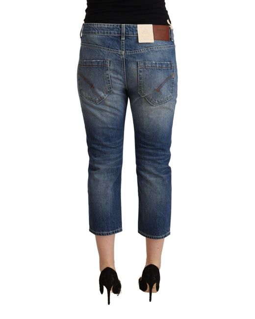 Dondup Blue Washed Mid Waist Capri Denim Jeans