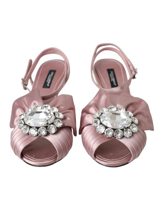 Dolce & Gabbana Pink Keira Crystal Heels Sandals Shoes