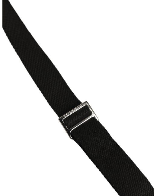 Dolce & Gabbana Black Cotton Leather Elastic Y for men
