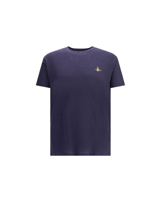 Vivienne Westwood Blue Ribbed T-Shirt for men