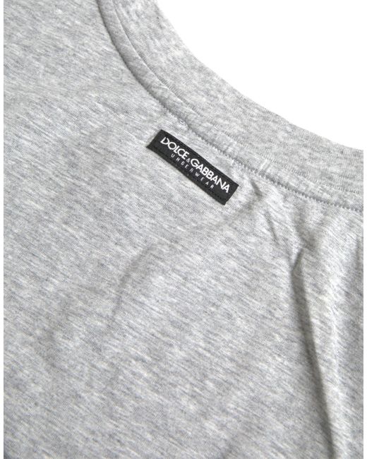 Dolce & Gabbana Gray Cotton Stretch Sleeveless Tank Top T-Shirt for men