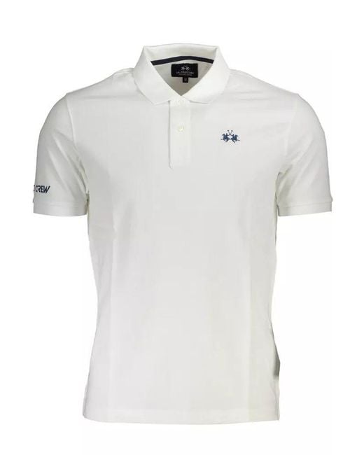 La Martina White Cotton Polo Shirt for Men | Lyst