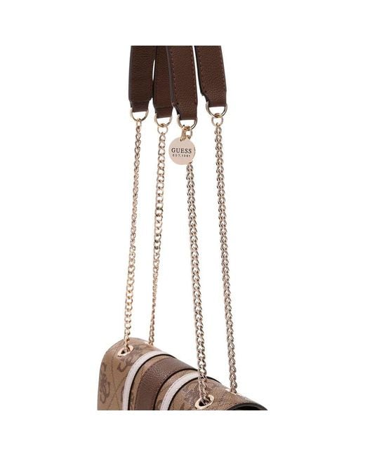 Guess Brown Bicolor Polyethylene Handbag