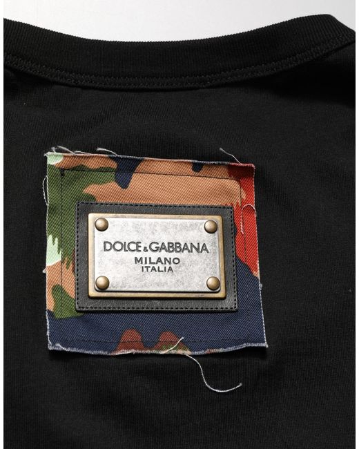 Dolce & Gabbana Black Italians Do It Better Camo Pocket Men T for men