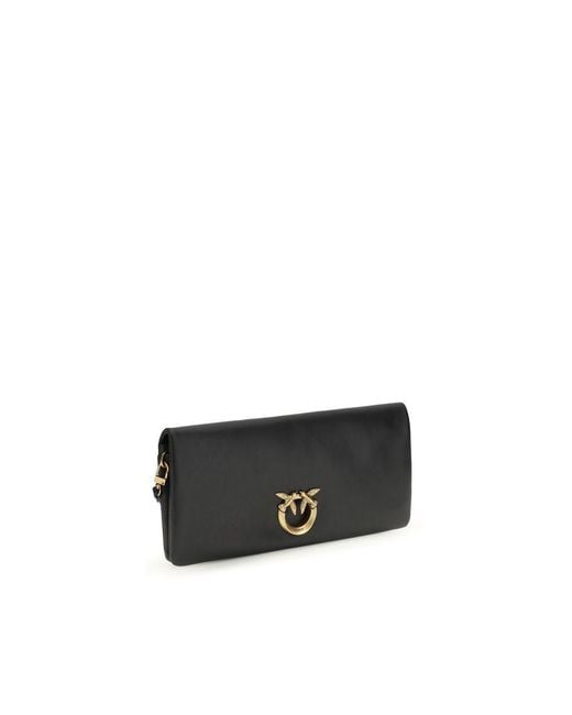 Pinko Black Calf Leather Bos Taurus Clutch Bag