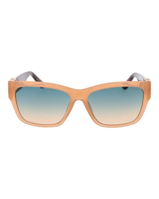 Guess Blue Beige Stainless Steel Sunglasses for men