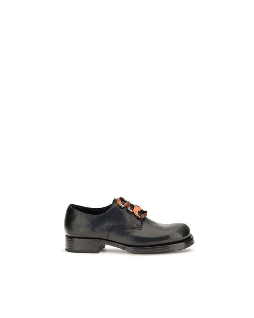 Prada Black Calf Leather Bos Taurus Oxfords And Derbies for men