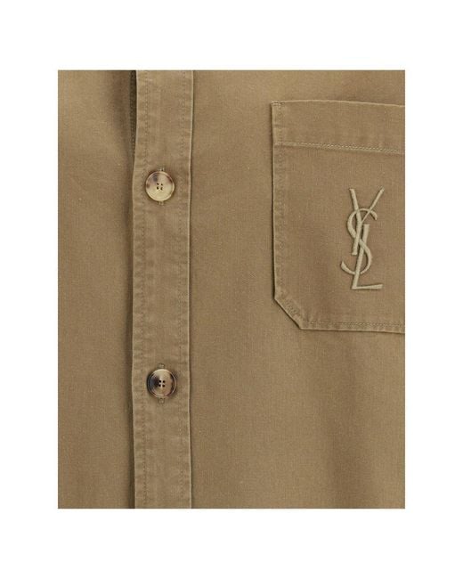 Saint Laurent Green Cotton Coat