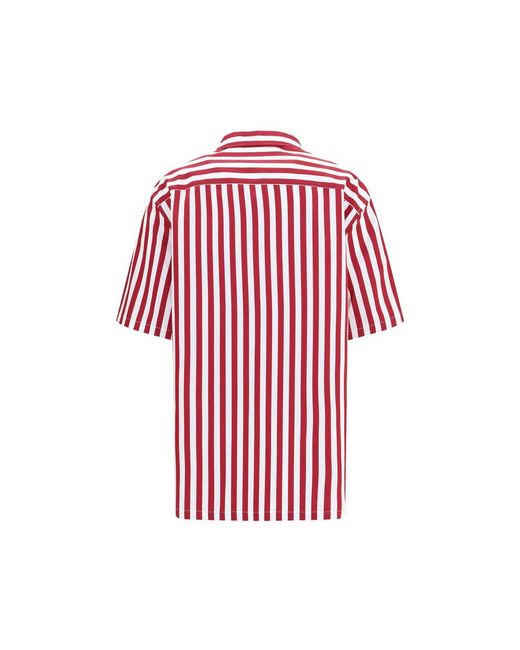 Dolce & Gabbana Red Multicolor Cotton Pattern Shirt