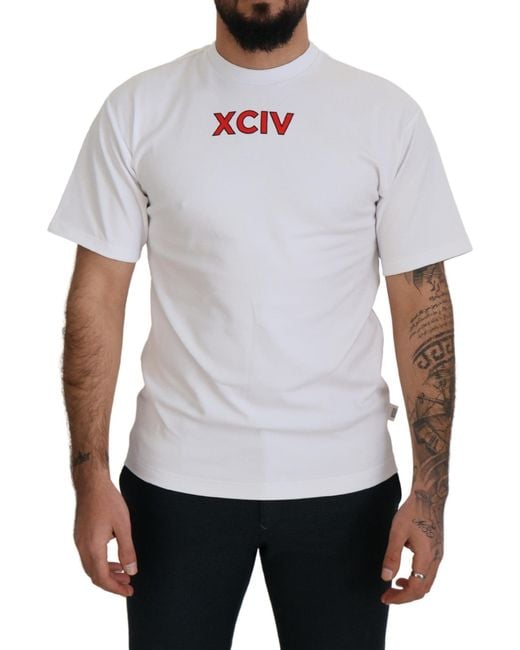 Gcds White Xciv Graphic Tee Short Sleeves for men