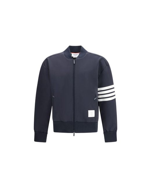 Thom Browne Blue Zipped Bomber Jacket for men